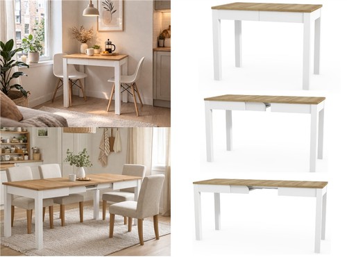 Narrow dining table extendable - dining,